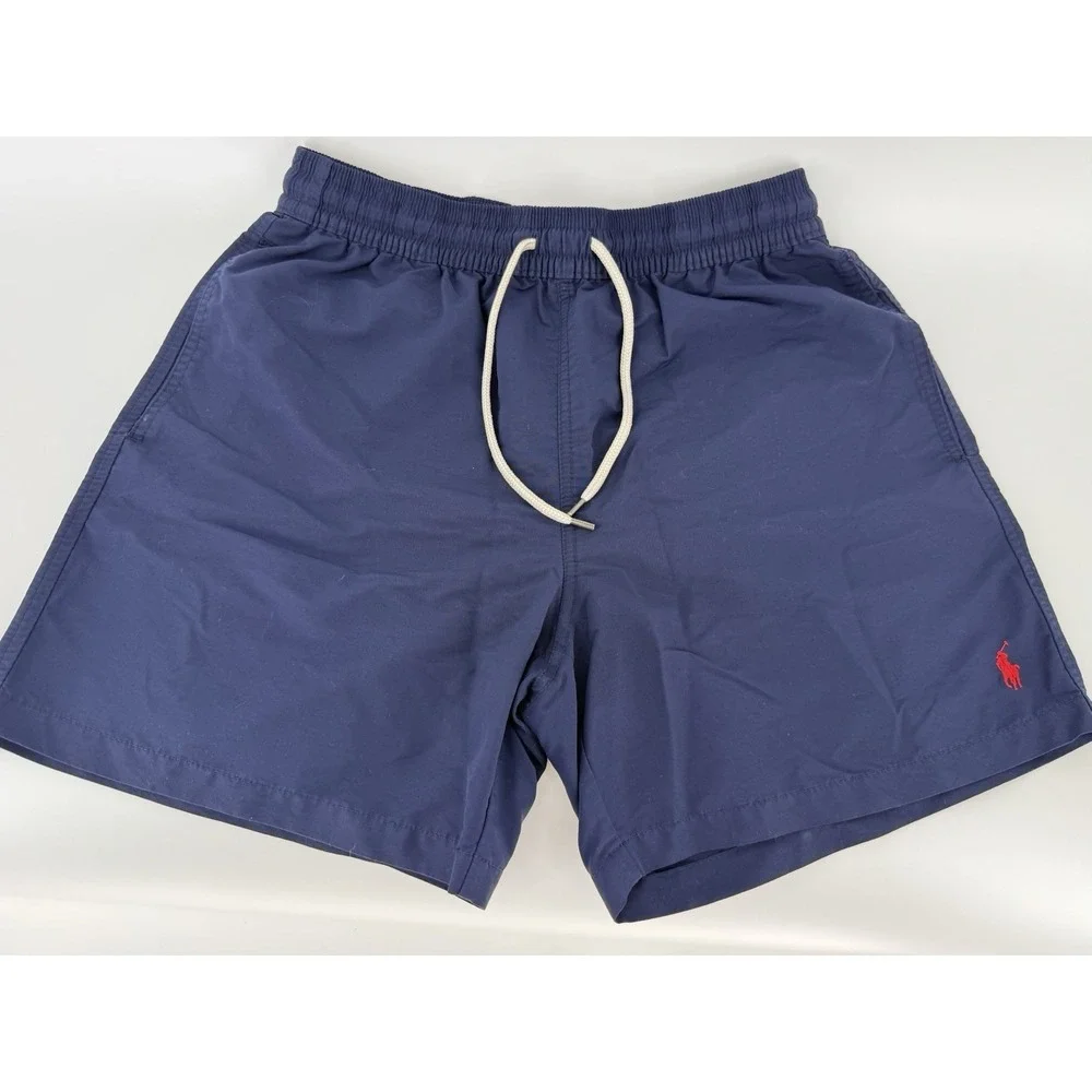 Polo Ralph Lauren Swim Shorts Men's Trunks Dark Blue Navy Pockets Sz Medium